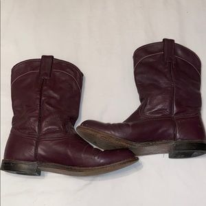 Burgundy/Purple Leather Boots